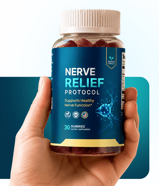 Nerve Relief Protocol bottle on a kitchen counter