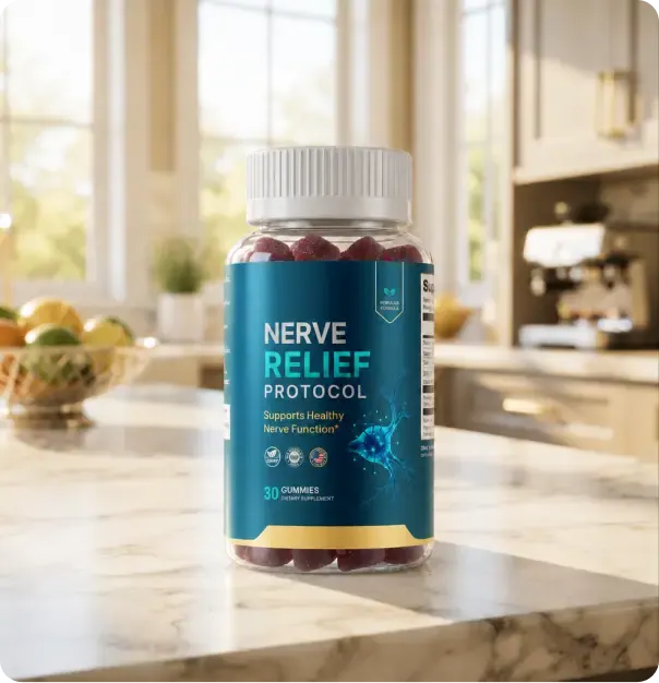 Nerve Relief Protocol bottle on a kitchen counter